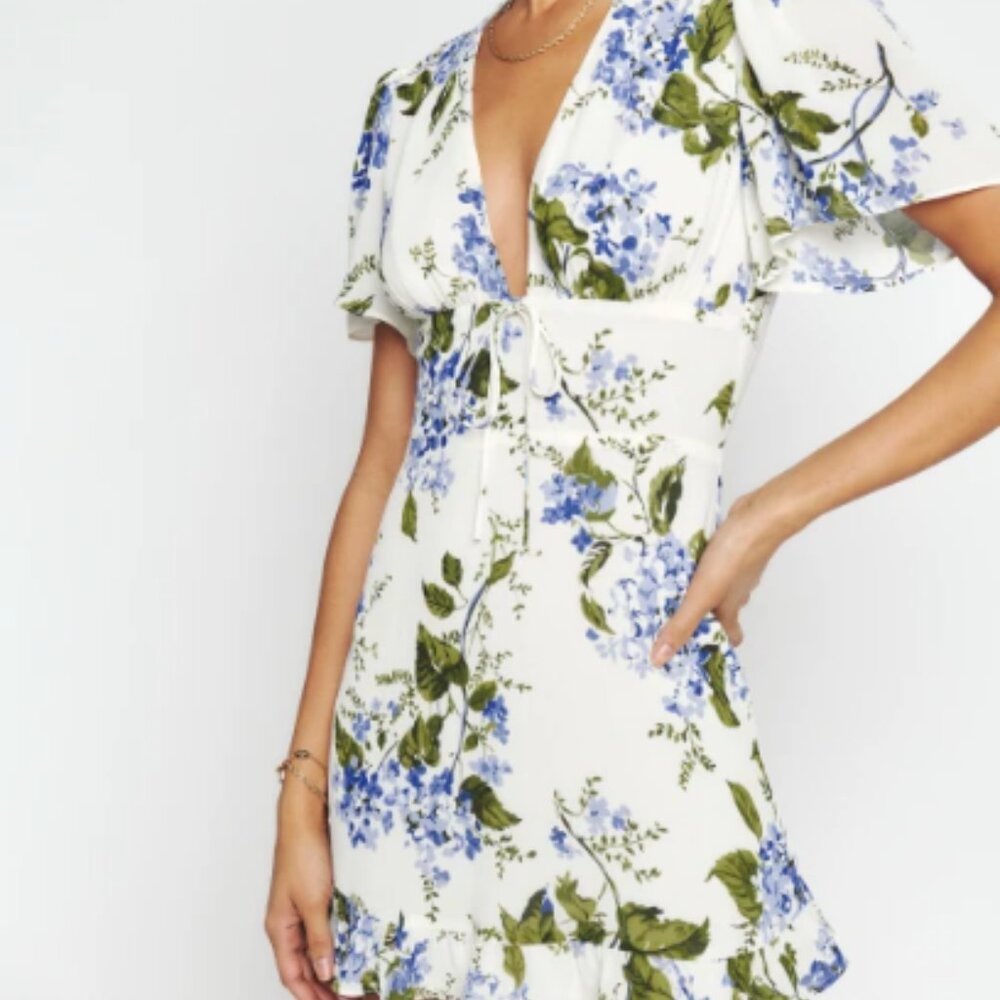 Reformation Mya Dress Riviera - Size 4